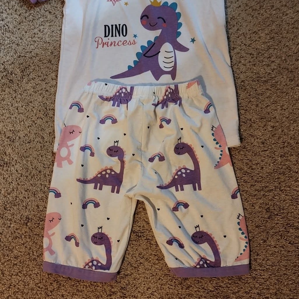 Dino Princess Pajama Set - Purple and Pink